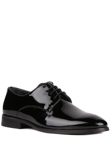 Shoetyle - Siyah Rugan Deri Bağcıklı Erkek Klasik Ayakkabı 250-2239