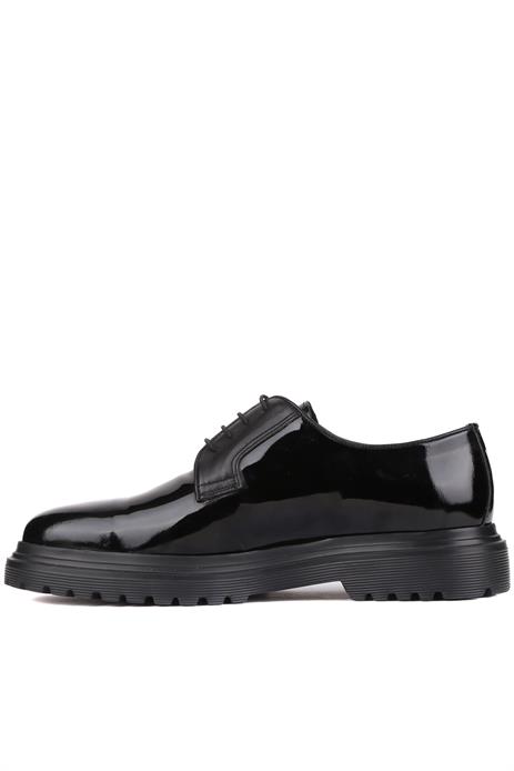 Shoetyle - Siyah Rugan Deri Bağcıklı Erkek Klasik Ayakkabı 250-2013