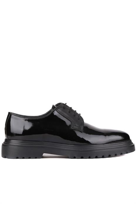 Shoetyle - Siyah Rugan Deri Bağcıklı Erkek Klasik Ayakkabı 250-2013