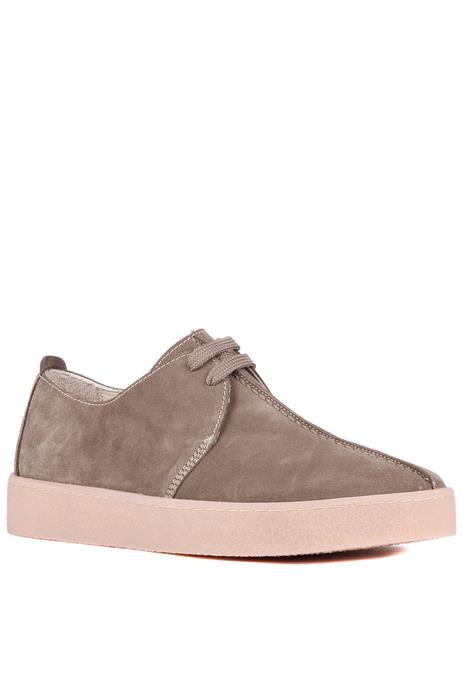 Shoetyle - Gri Hakiki Süet Bağcıklı Erkek Günlük Ayakkabı 666-21