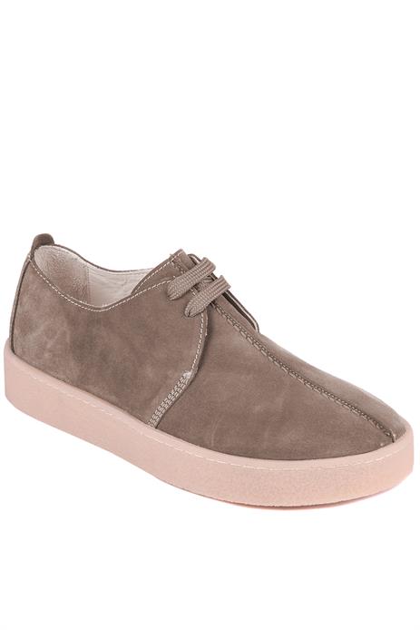 Shoetyle - Gri Hakiki Süet Bağcıklı Erkek Günlük Ayakkabı 666-21