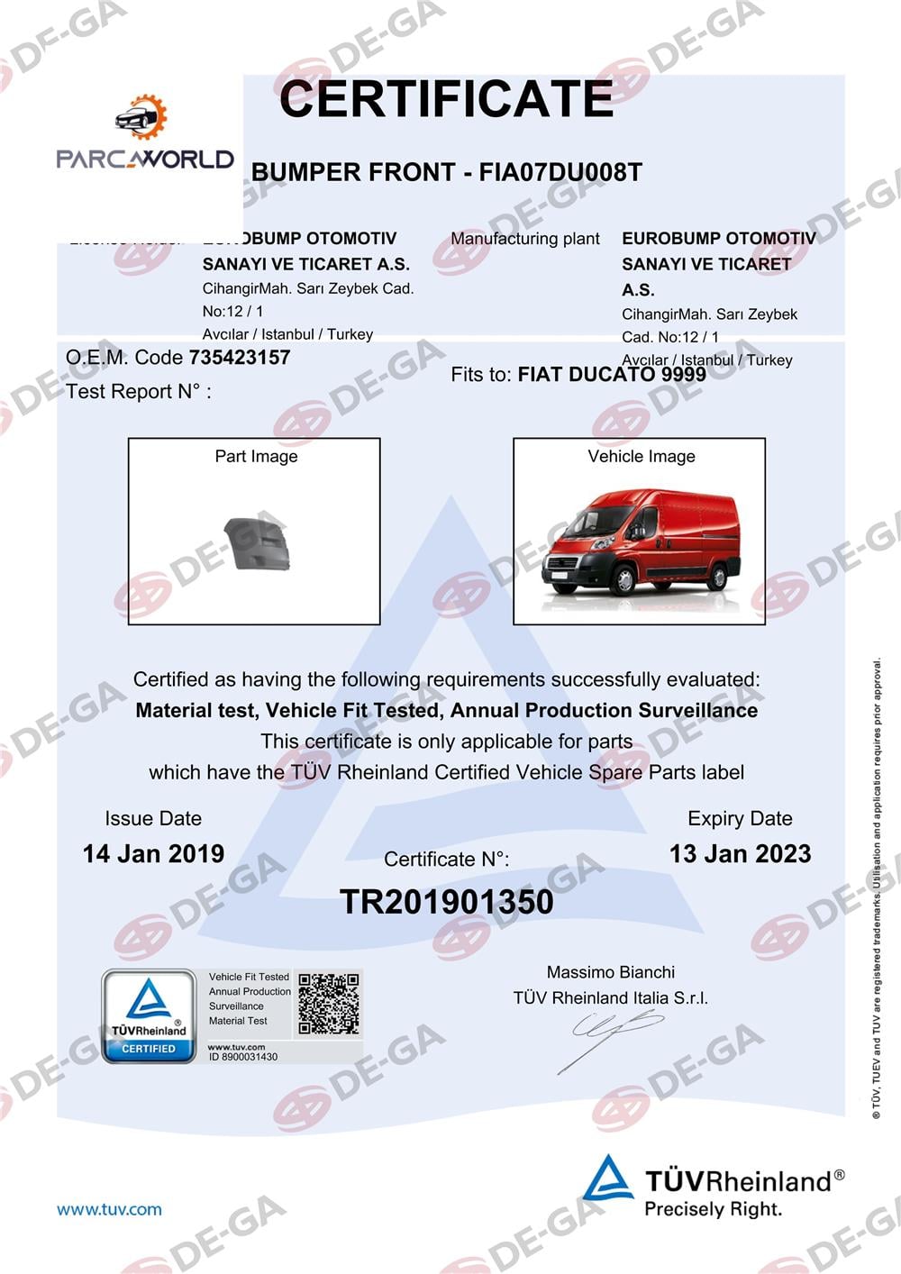 Fıat Ducato Ön Tampon Sol 0713 Tüv