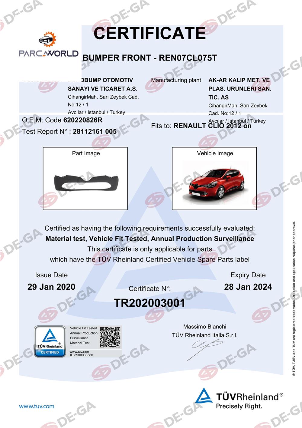 Renault Clıo Ön Tampon Hb1216 Tüv
