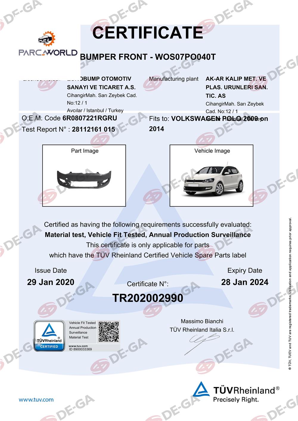 Volkswagen Polo Ön Tampon 09 Tüv