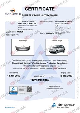 Cıtroen C3 Ön Tampon Delıklı Ast0205 Tüv