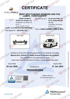 Ford Connect Ön Tampon Delıklı Ast0913 Tüv
