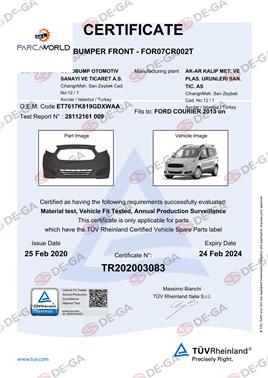 Ford Courıer Ön Tampon 13 Tüv
