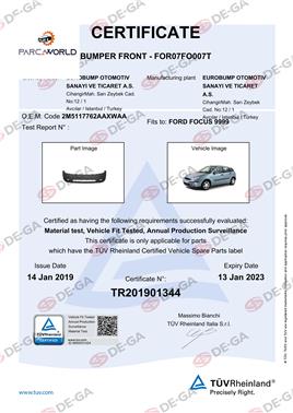 Ford Focus Ön Tampon 0105 Tüv