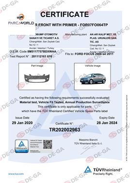 Ford Focus Ön Tampon Astarlı 08 Tüv