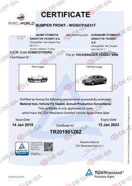 Volkswagen Passat Ön Tampon 05 Tüv