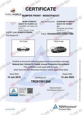Volkswagen Passat Ön Tampon Sendelıklı 05 Tüv