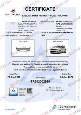 Volkswagen Polo Ön Tampon Astarlı 09 Tüv