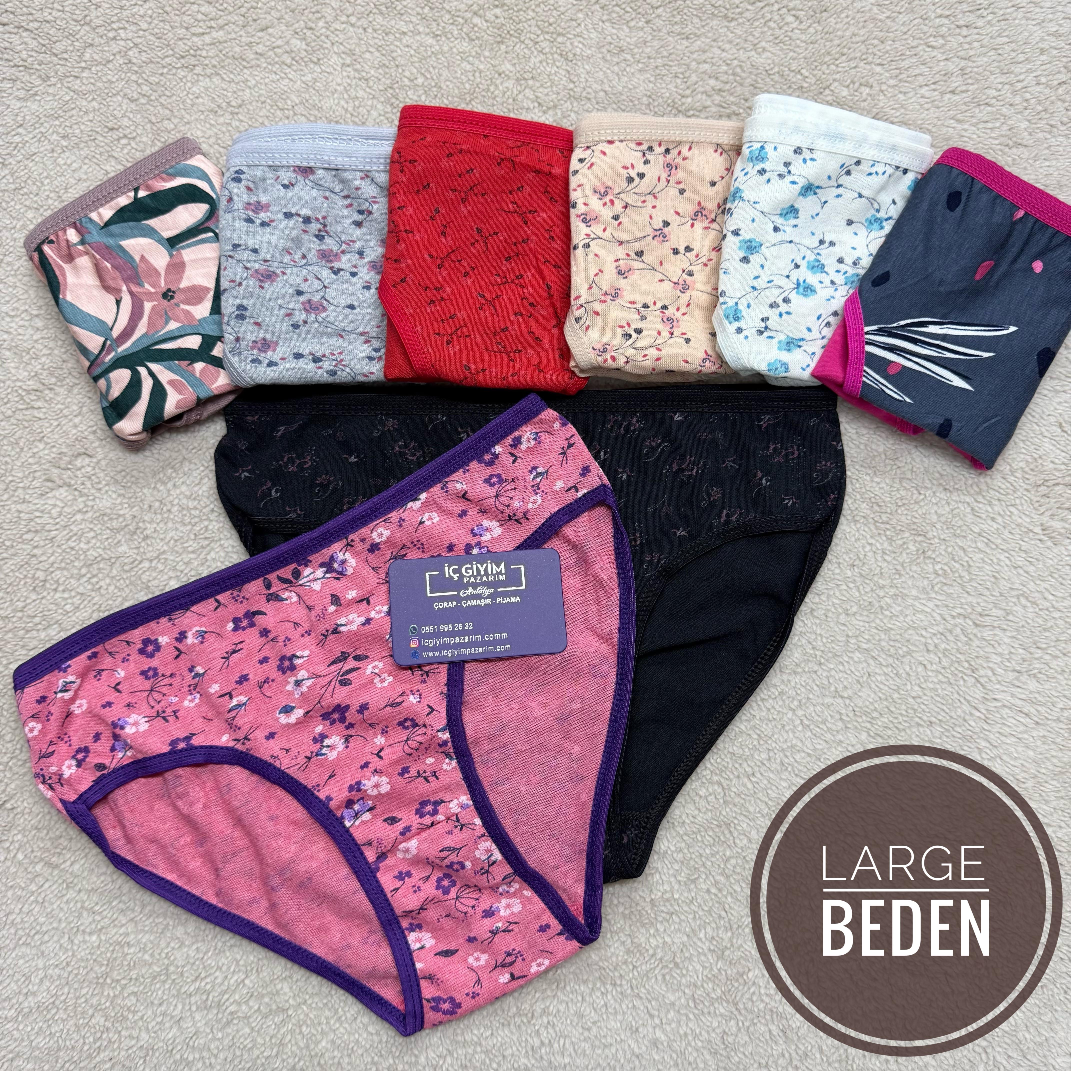 10 lu MTY Bayan Külot-Karışık Renk-L Beden