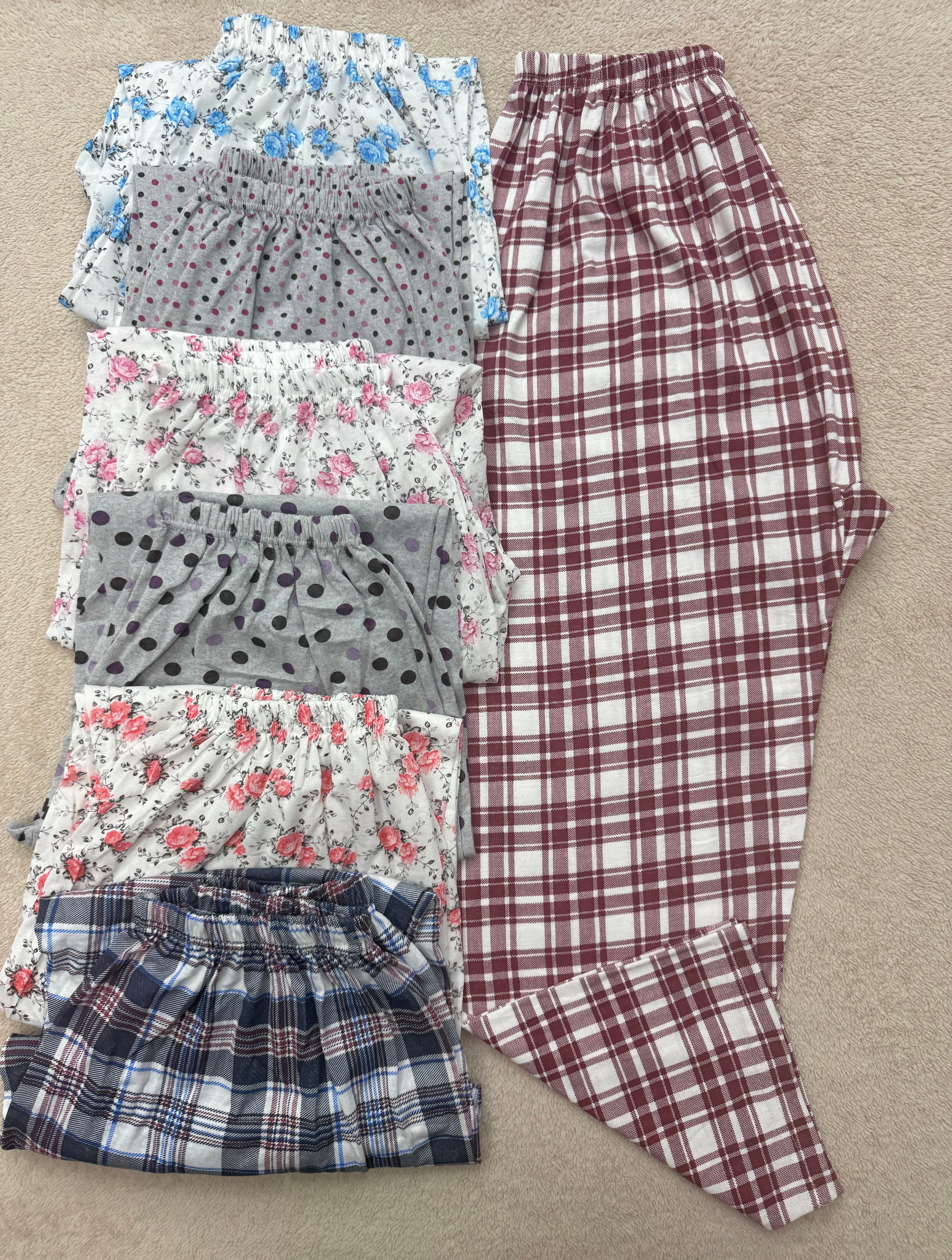 2 Li Bayan Battal Uzun Pijama-Karışık Renk