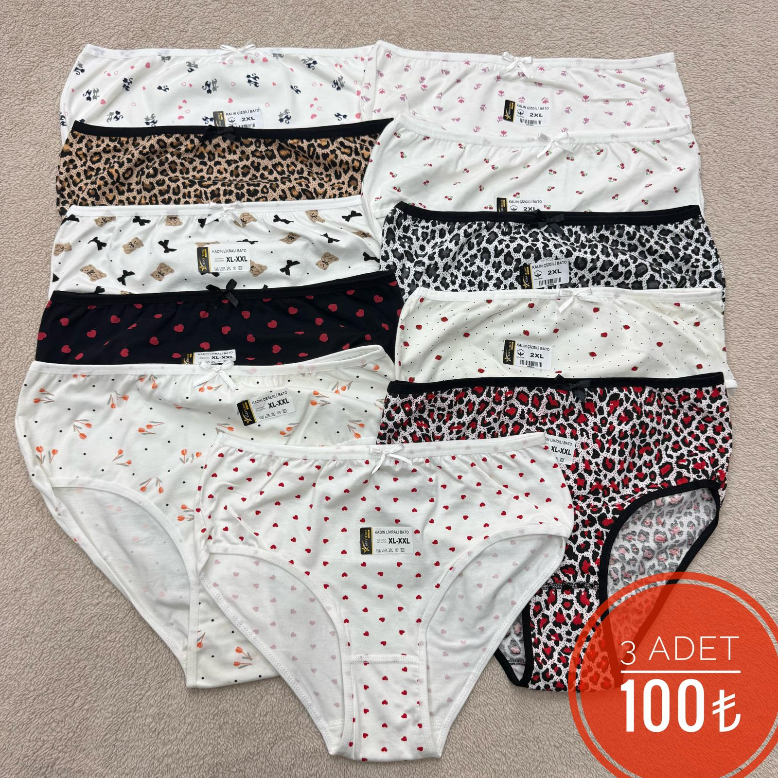 3 Lü Biryıldız Bayan Pamuk Külot-Karışık Renk