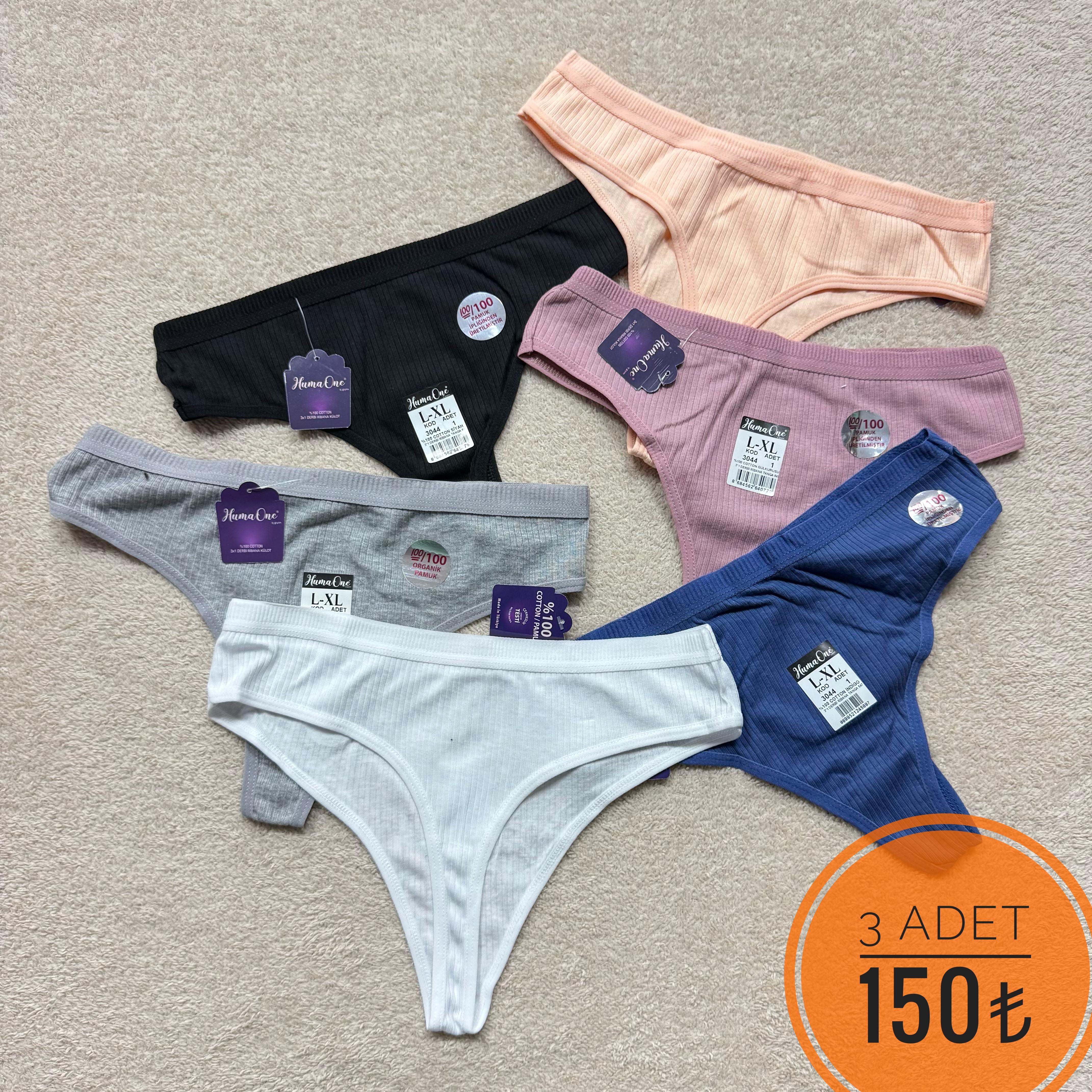 3 Lü Huma Fitilli Tanga-Karışık Renk