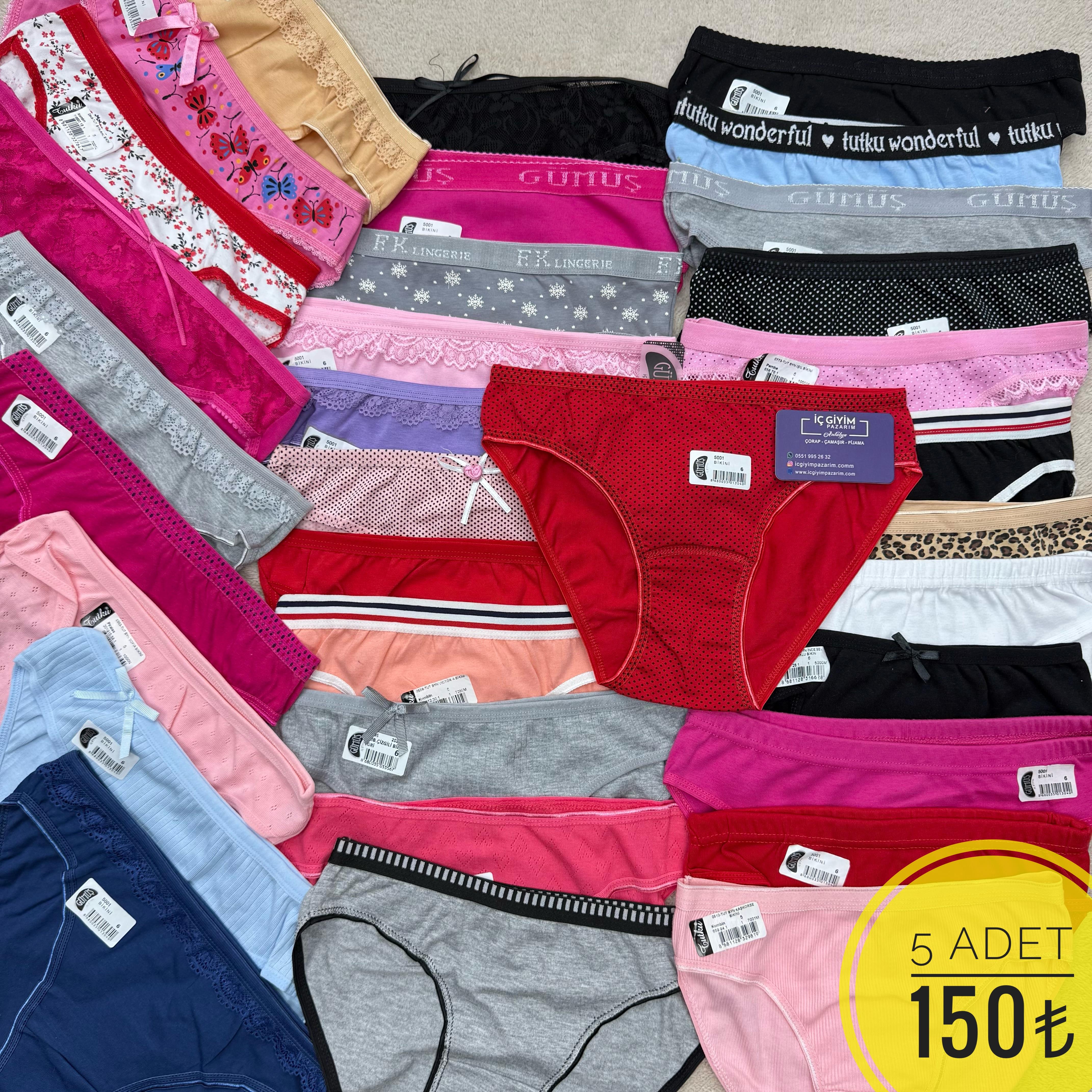 5 Lİ Tutku-Gümüş Bayan Külot-Karışık Renk
