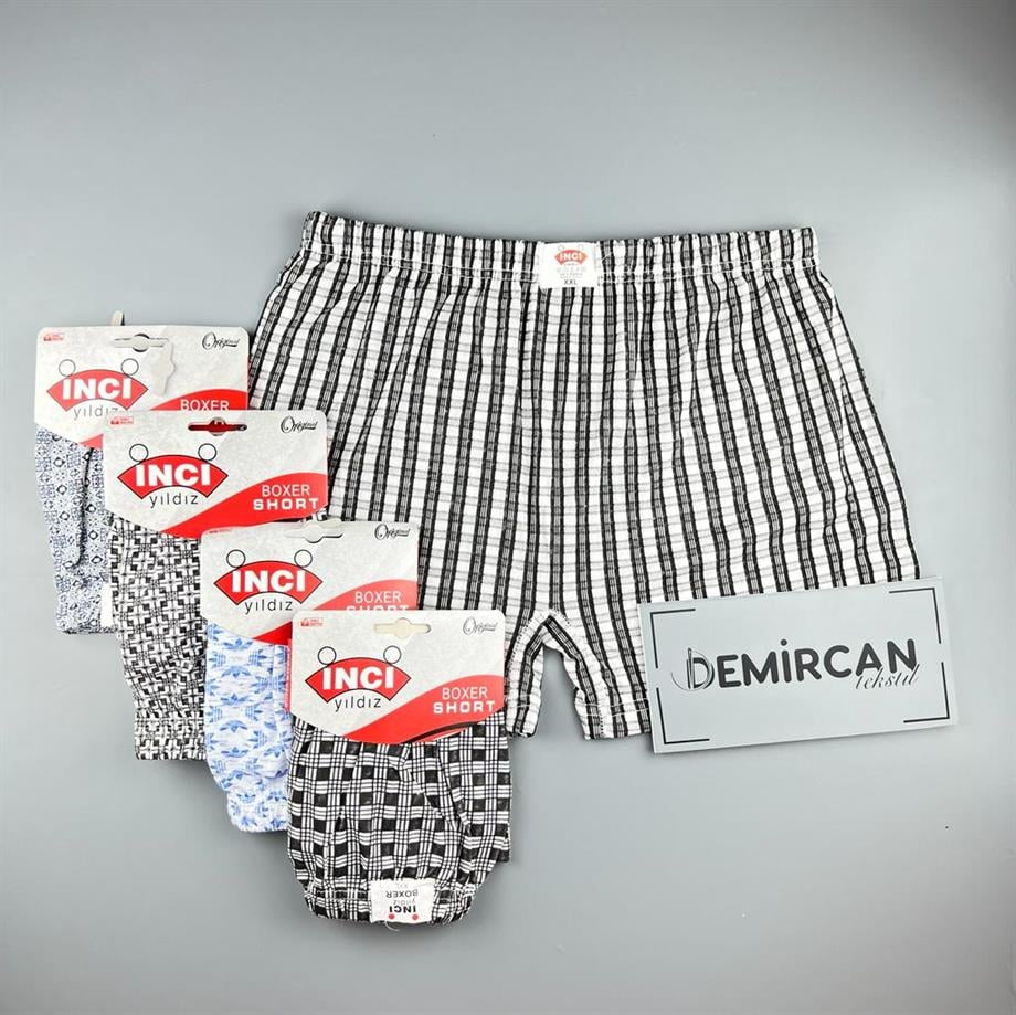 6 Lı Erkek Penye Boxer-İnci Yıldız