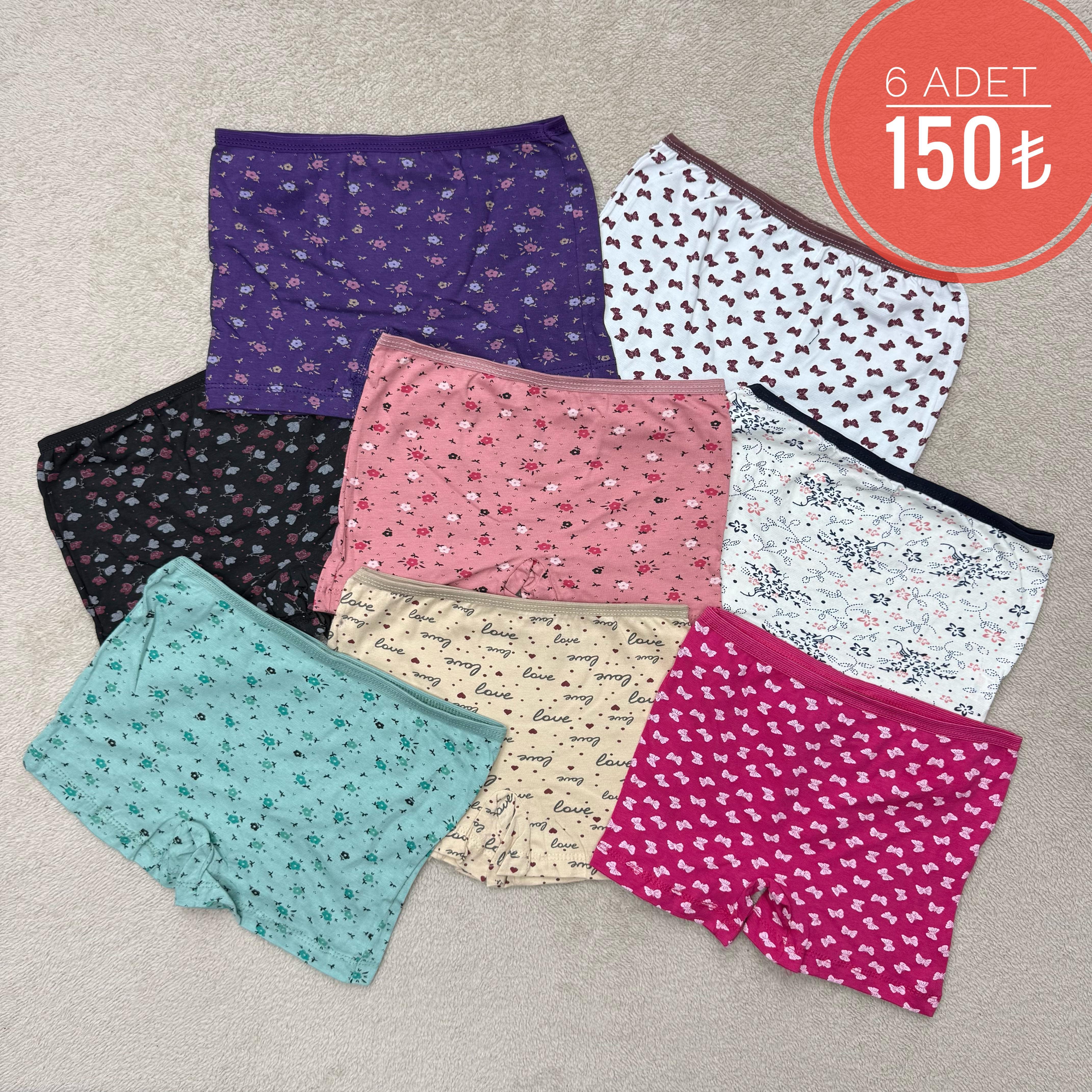 6 Lı FTS Kız Çocuk Boxer-Karışık Renk
