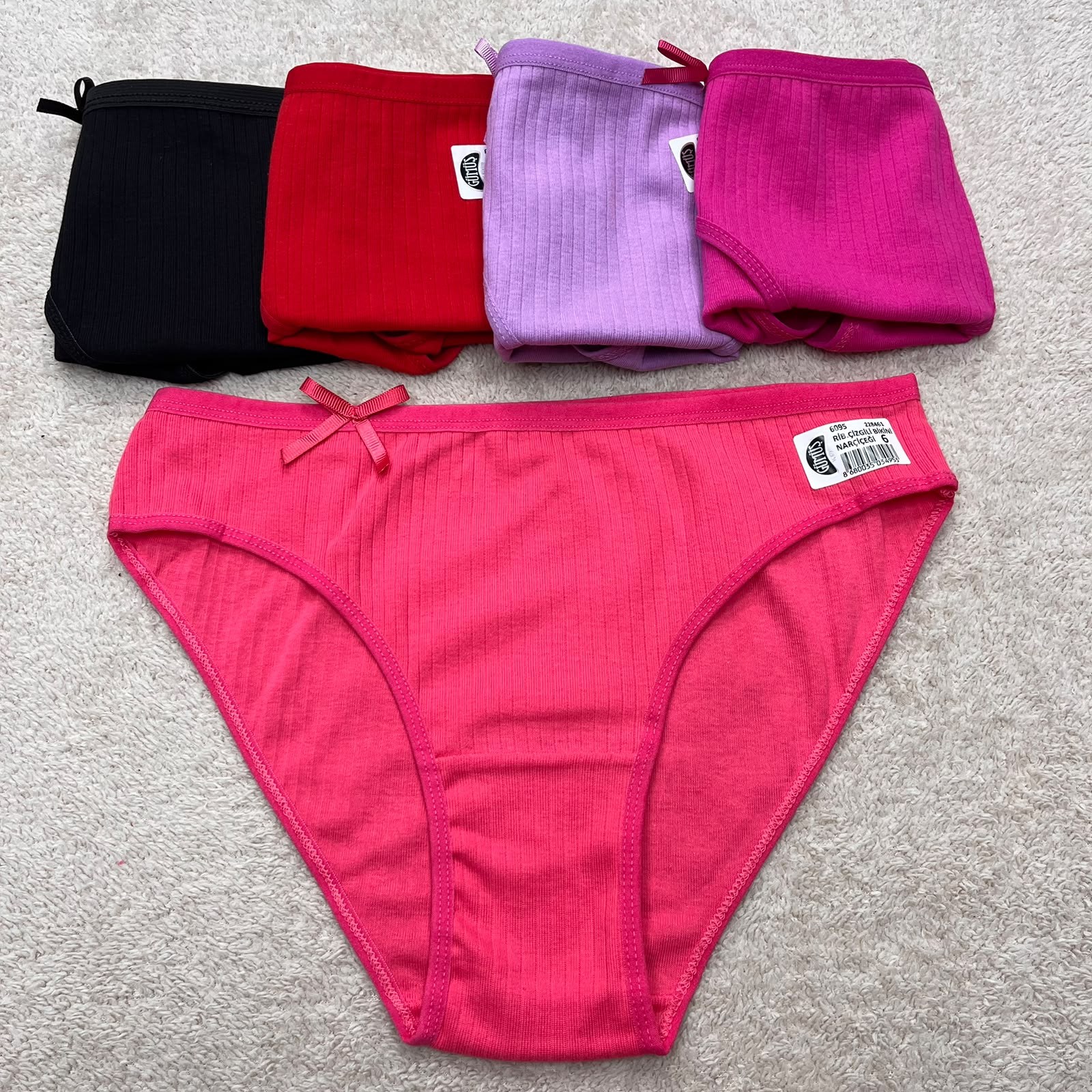 6 lı Gümüş Bayan Fitilli Bikini Külot-Karışık renk