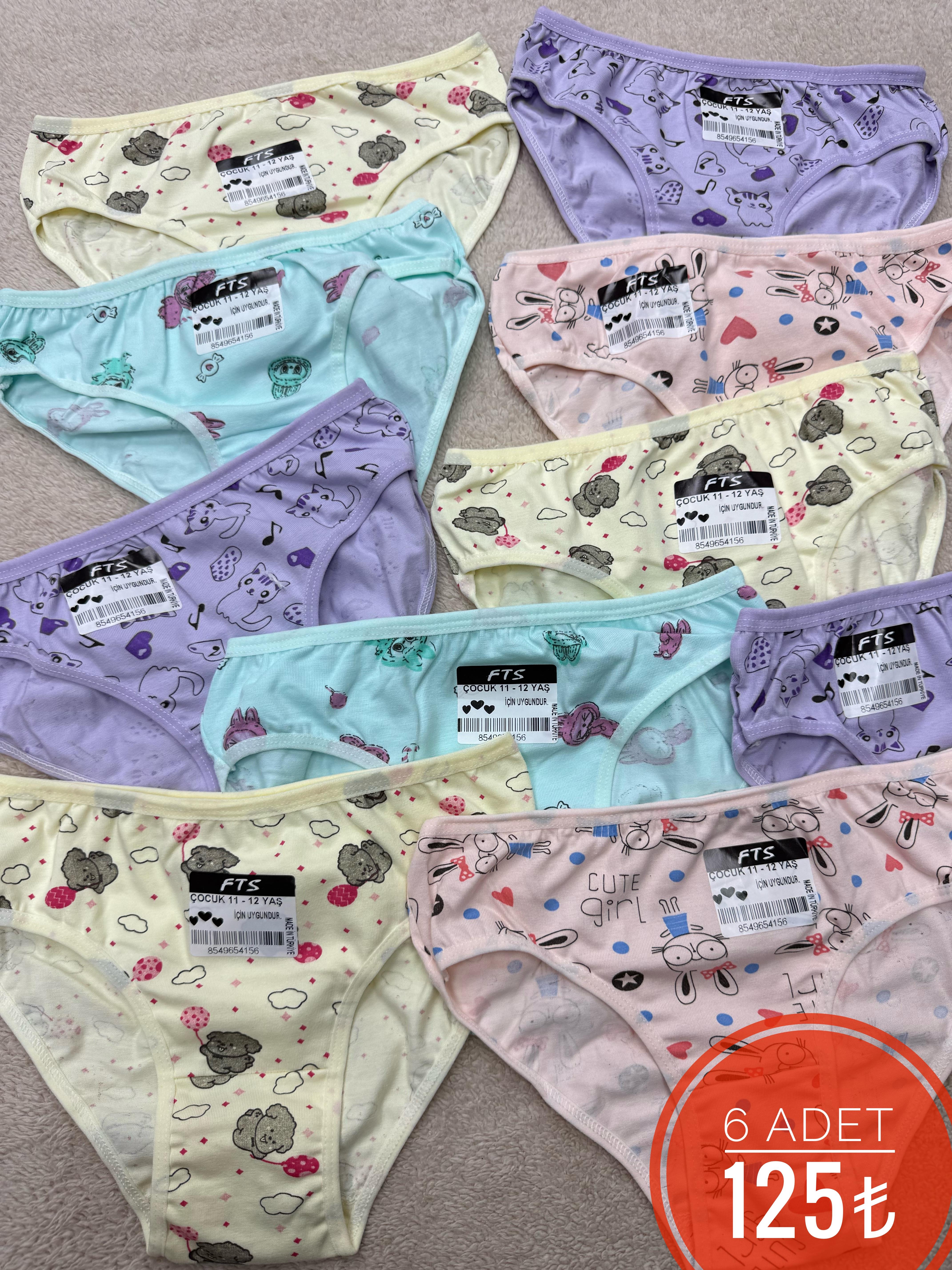 6 Lı MISS FTS Kız Bikini Külot-Karışık Renk