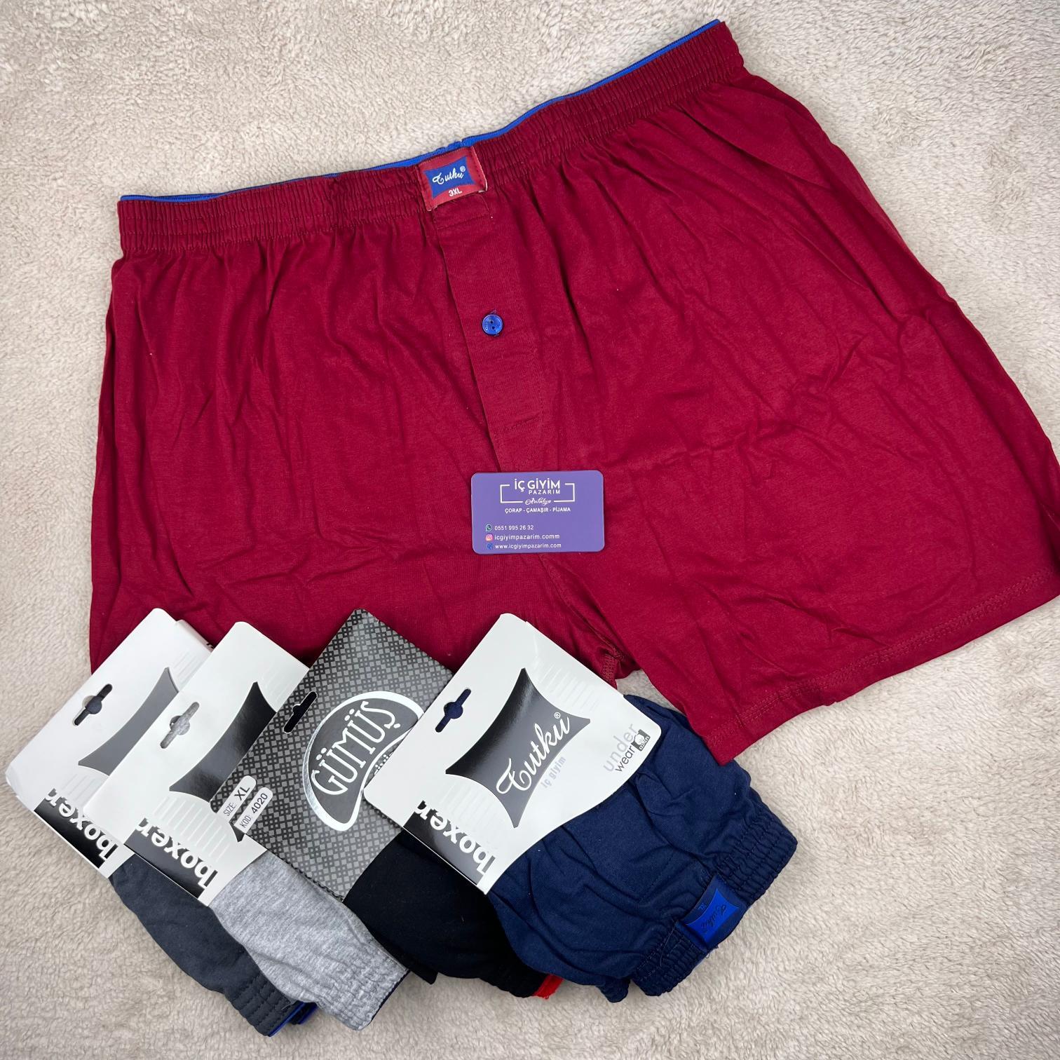 6 Lı Tutku-Gümüş Erkek Penye Boxer