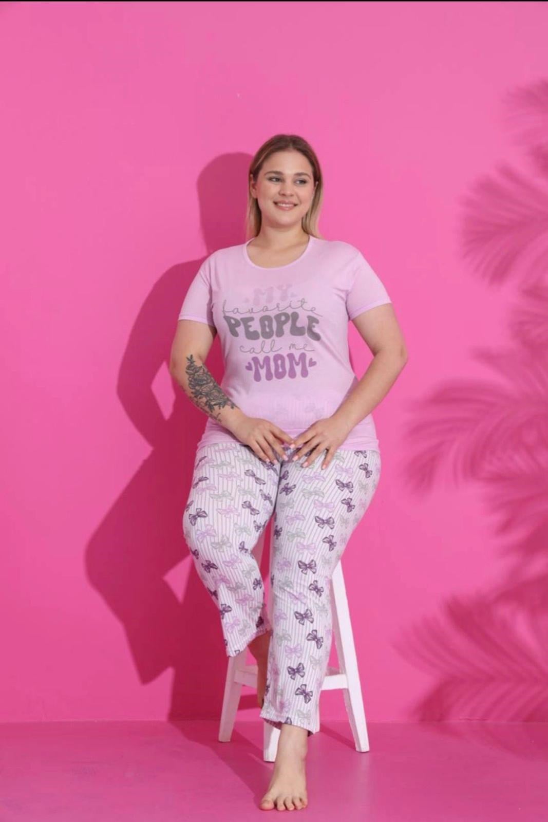Battal MISSLALE Uzun Kol Süprem Pijama Takım-LİLA PEOPLE