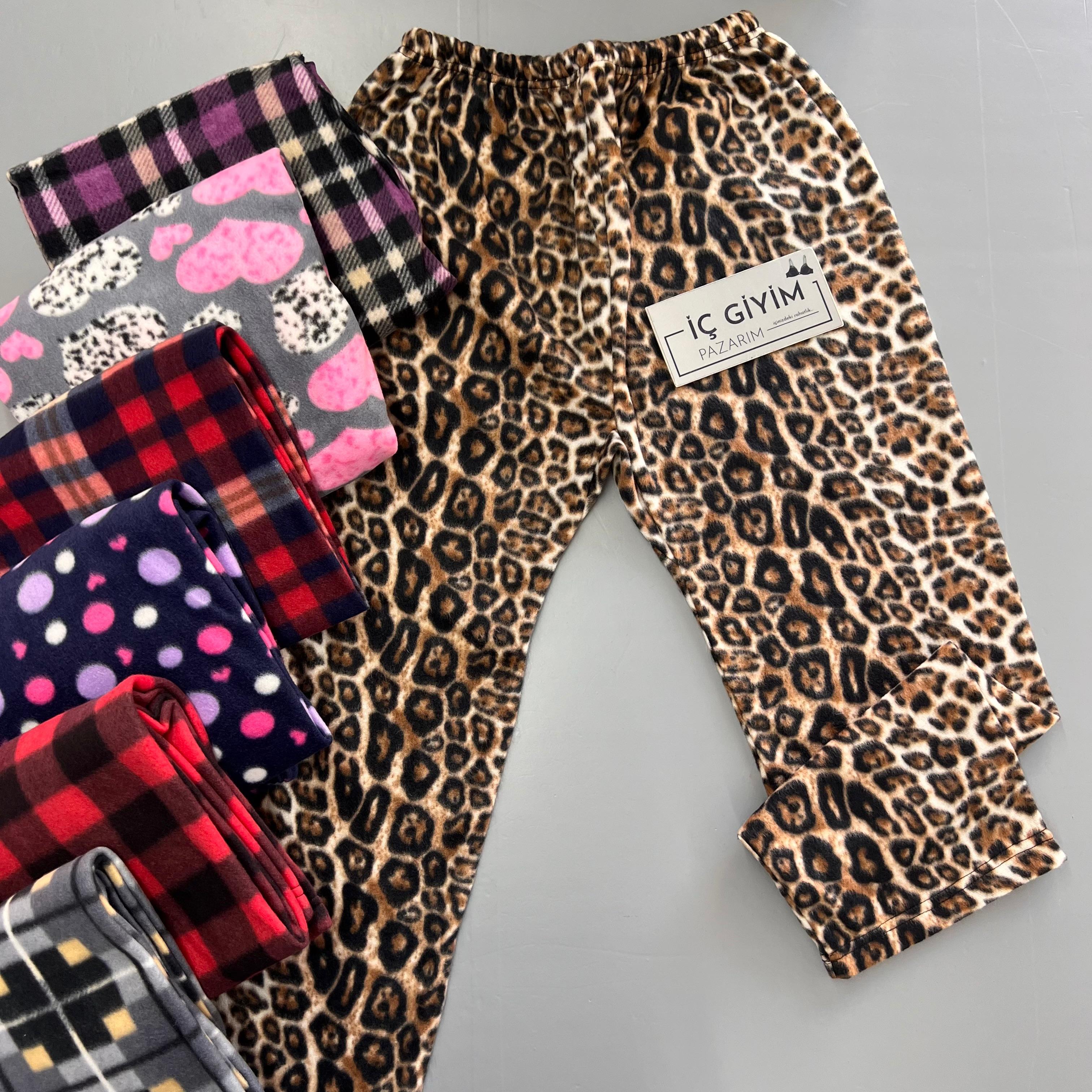 Bayan Normal Beden Polar Pijama-Karışık Renk