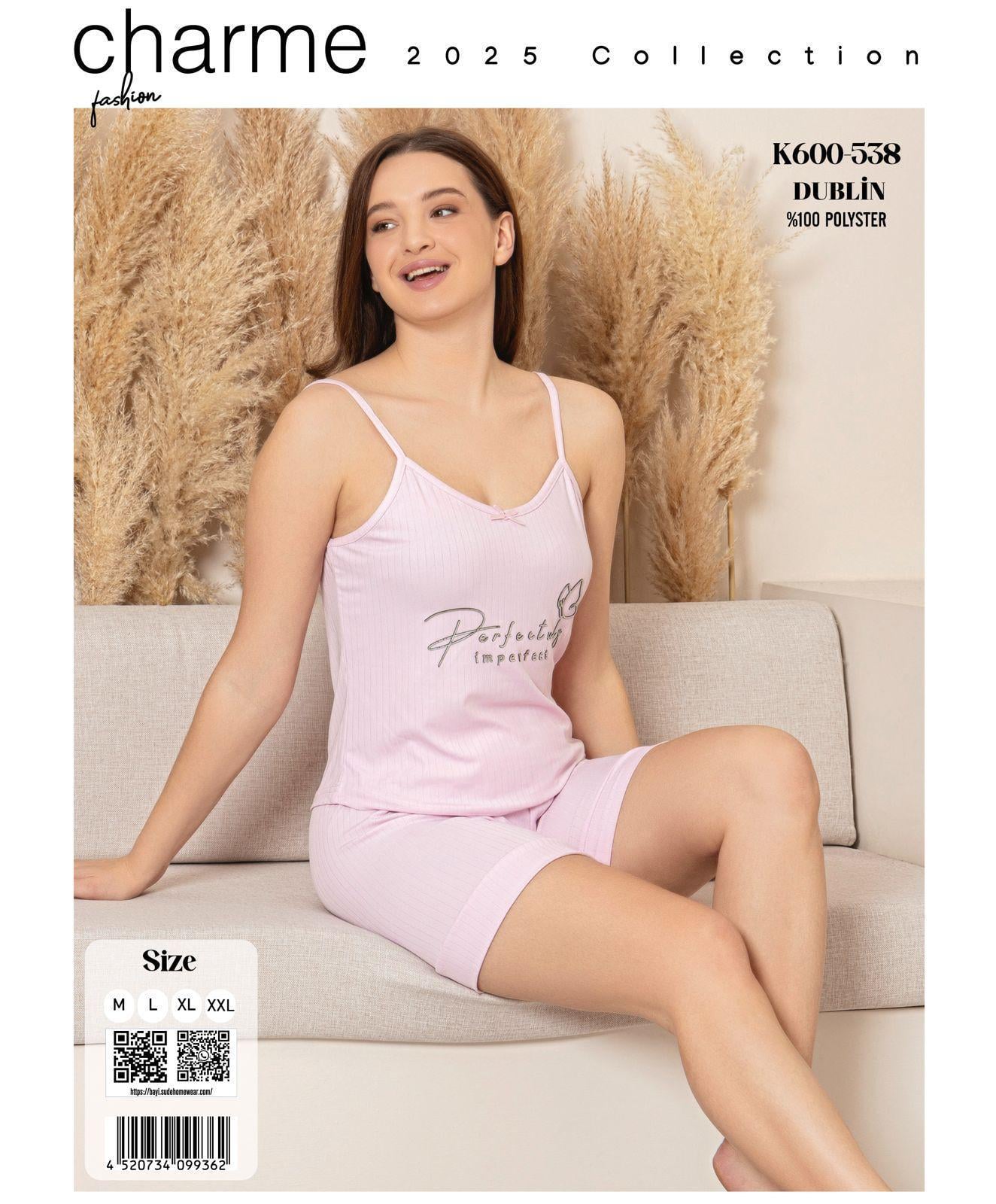 Charme Milan İp Askılı Şhortlu Takım-pembe