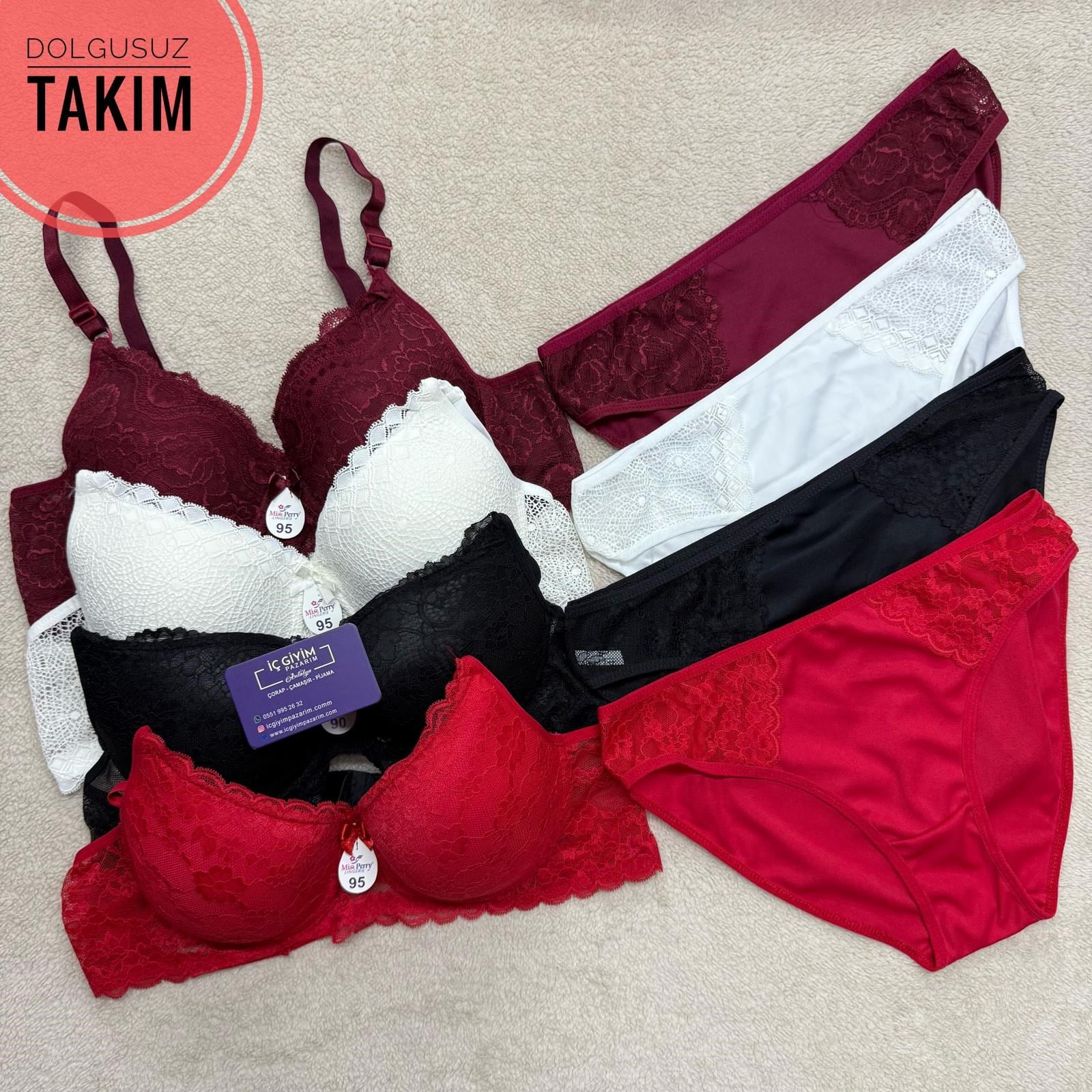 Dolgusuz Mısperry Dantelli Sütyen Takım-