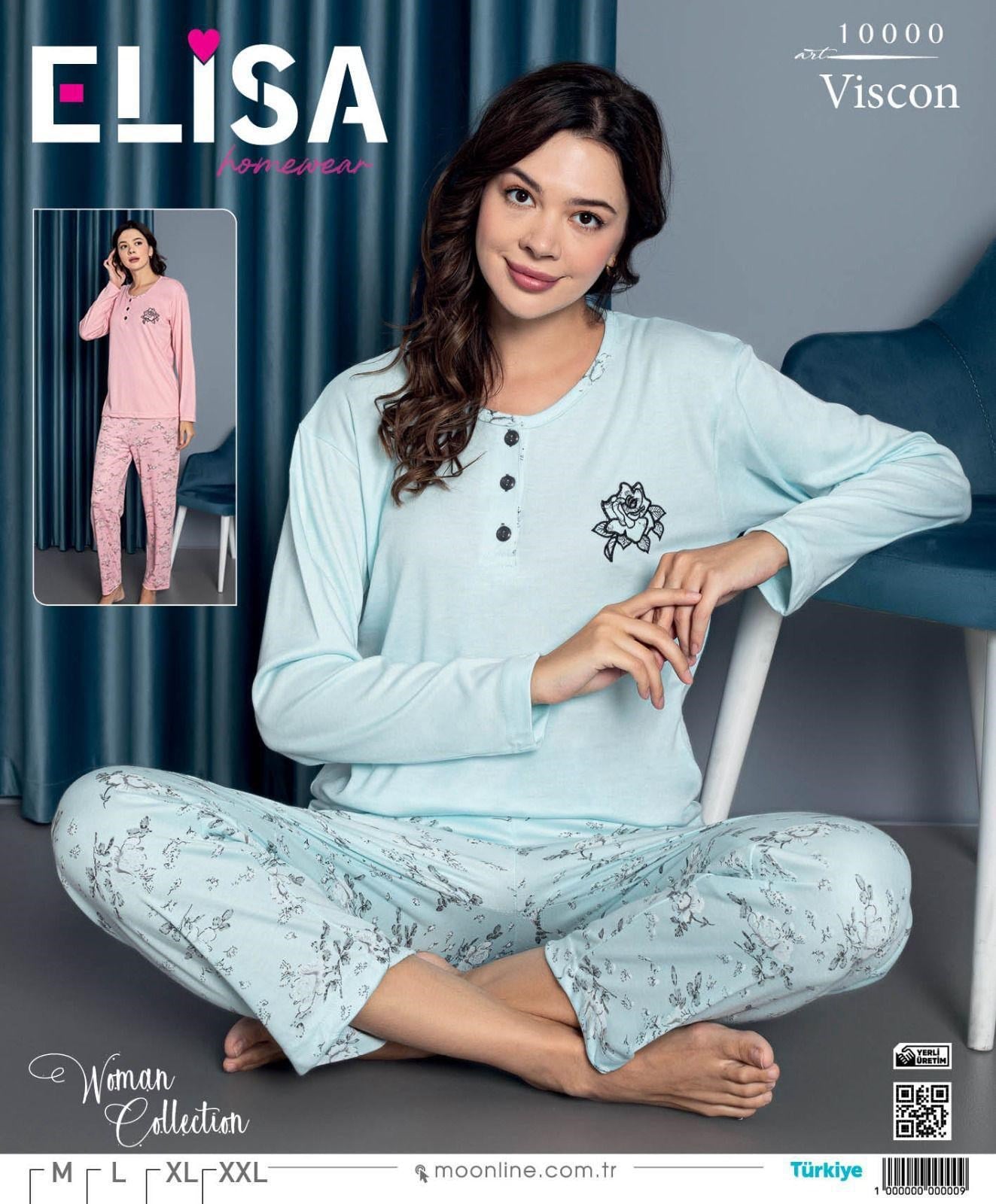 Elisa Vıscon Bayan Pijama Takım-10000 mavi