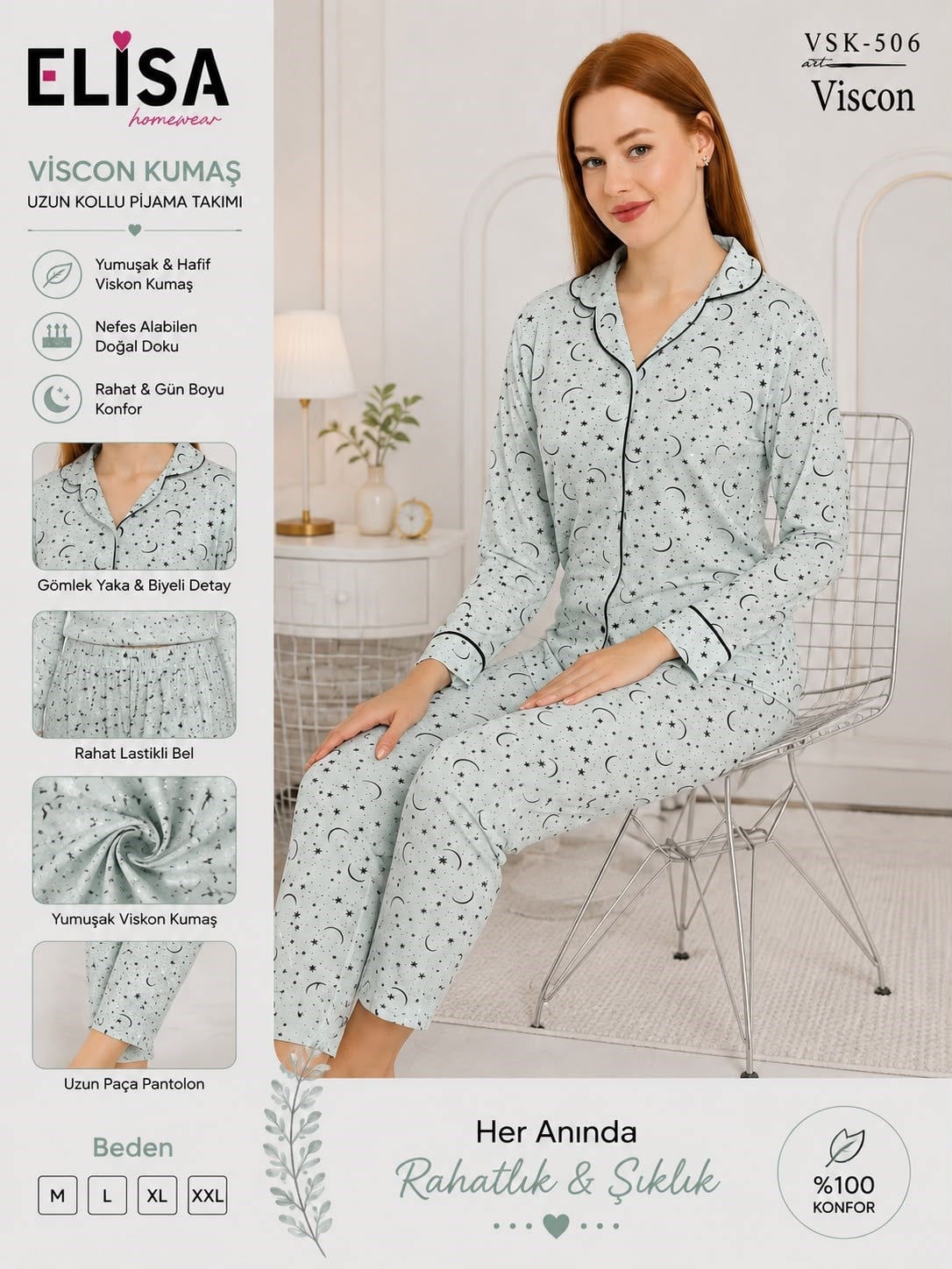 Elisa Vıscon Bayan Pijama Takım-506