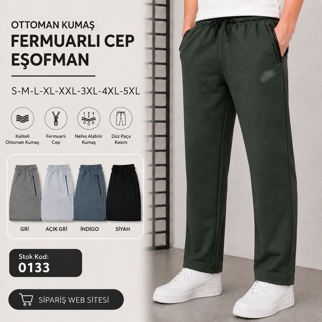 Erk-Byn Ottoman Düz Paça Eşofman