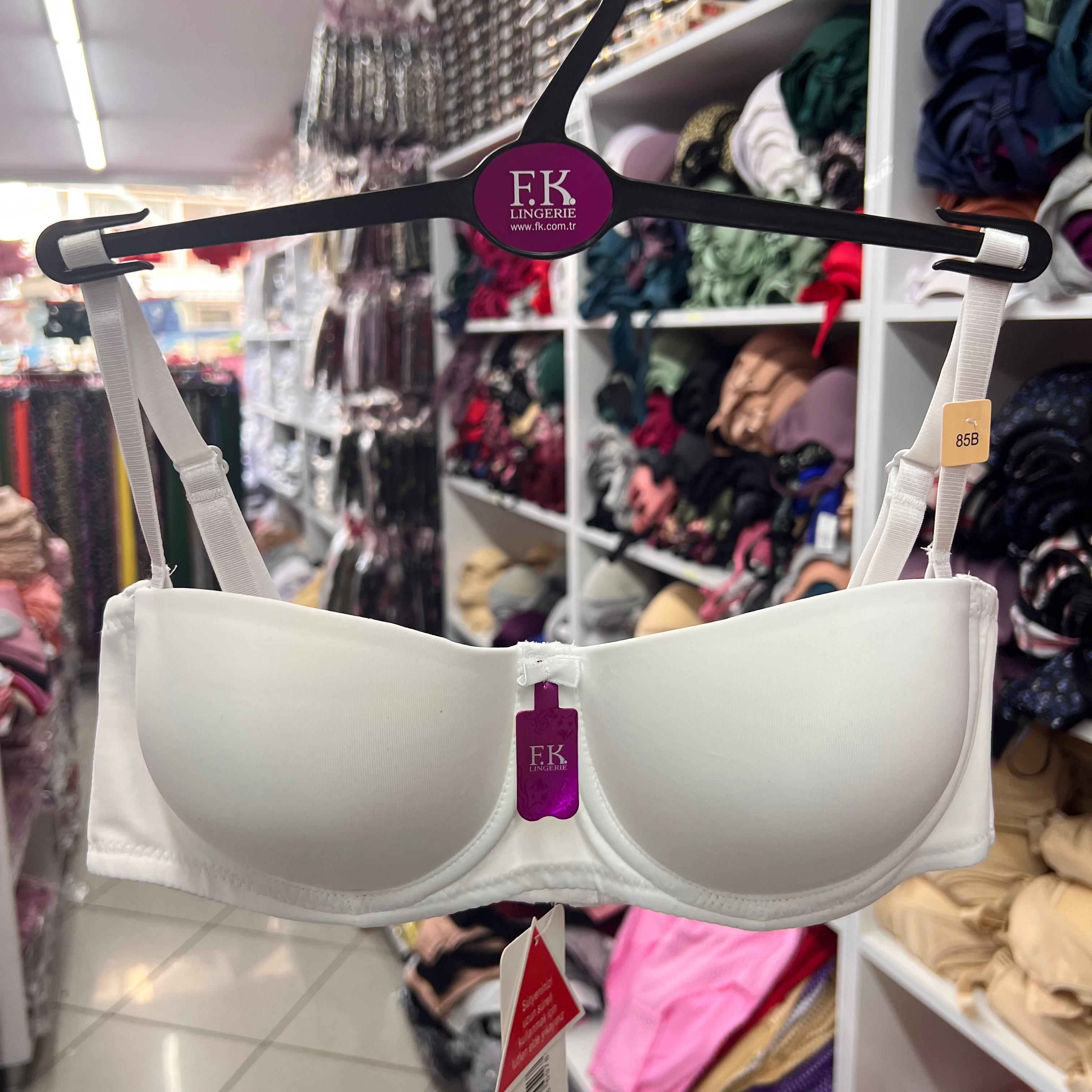 FK 124 Dolgulu Altı Telli Straplez B Cup Sütyen-BEYAZ
