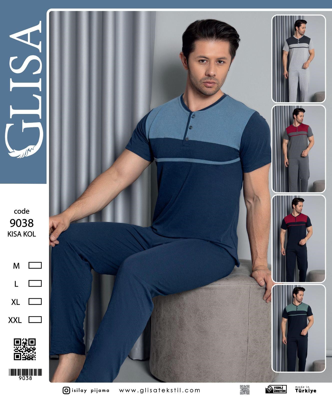 Glisa Erkek Kısa Pijama Takım-9038 laci
