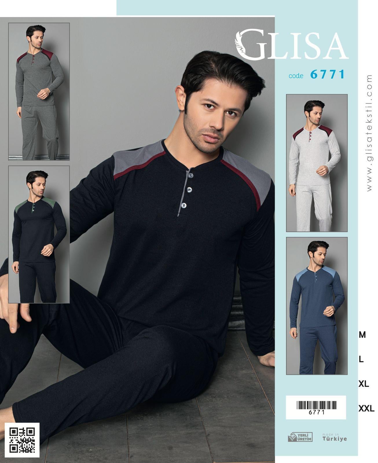 Glisa Erkek Pijama Takım-6754 lacivert 