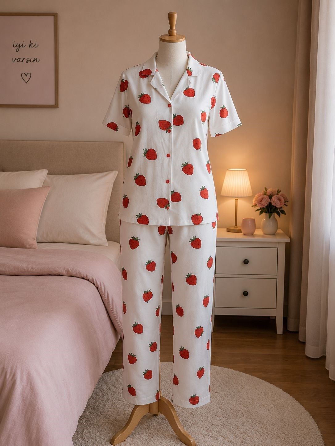 Goodnıht Milan Byn Pijama Takım-7030-5 çilek