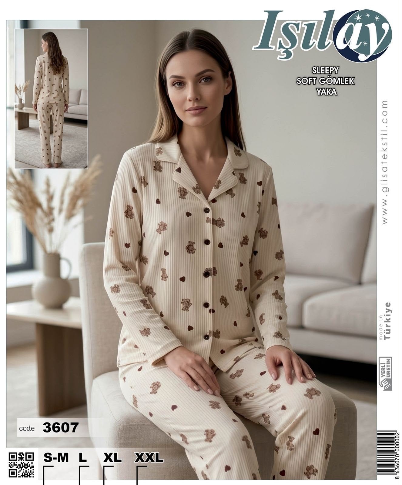 Işılay Sleepy Byn Pijama Takım-3607-krem