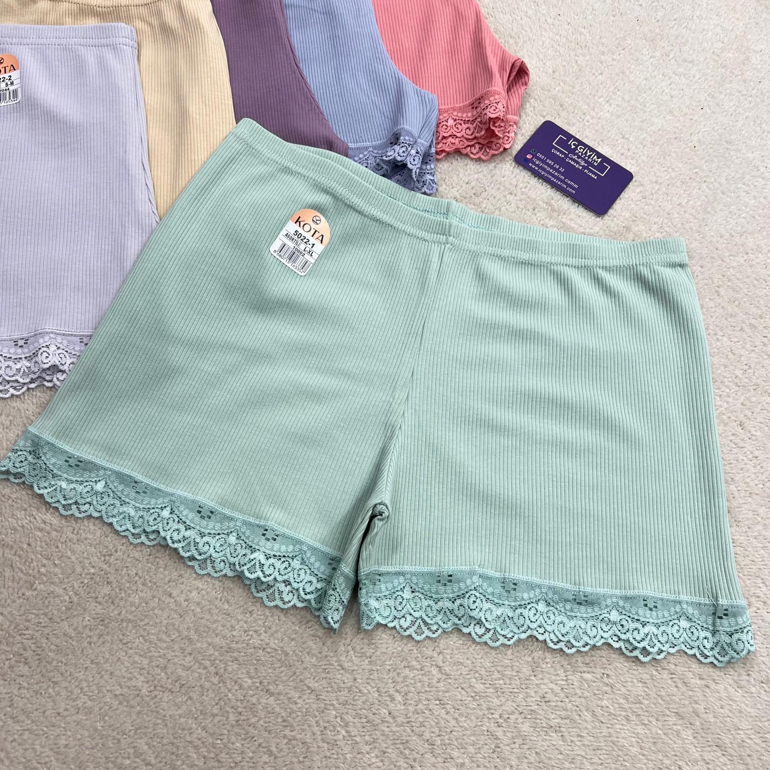 Kota Bayan Fitilli Bayan Boxer-Paça Dantel-Karışık renk