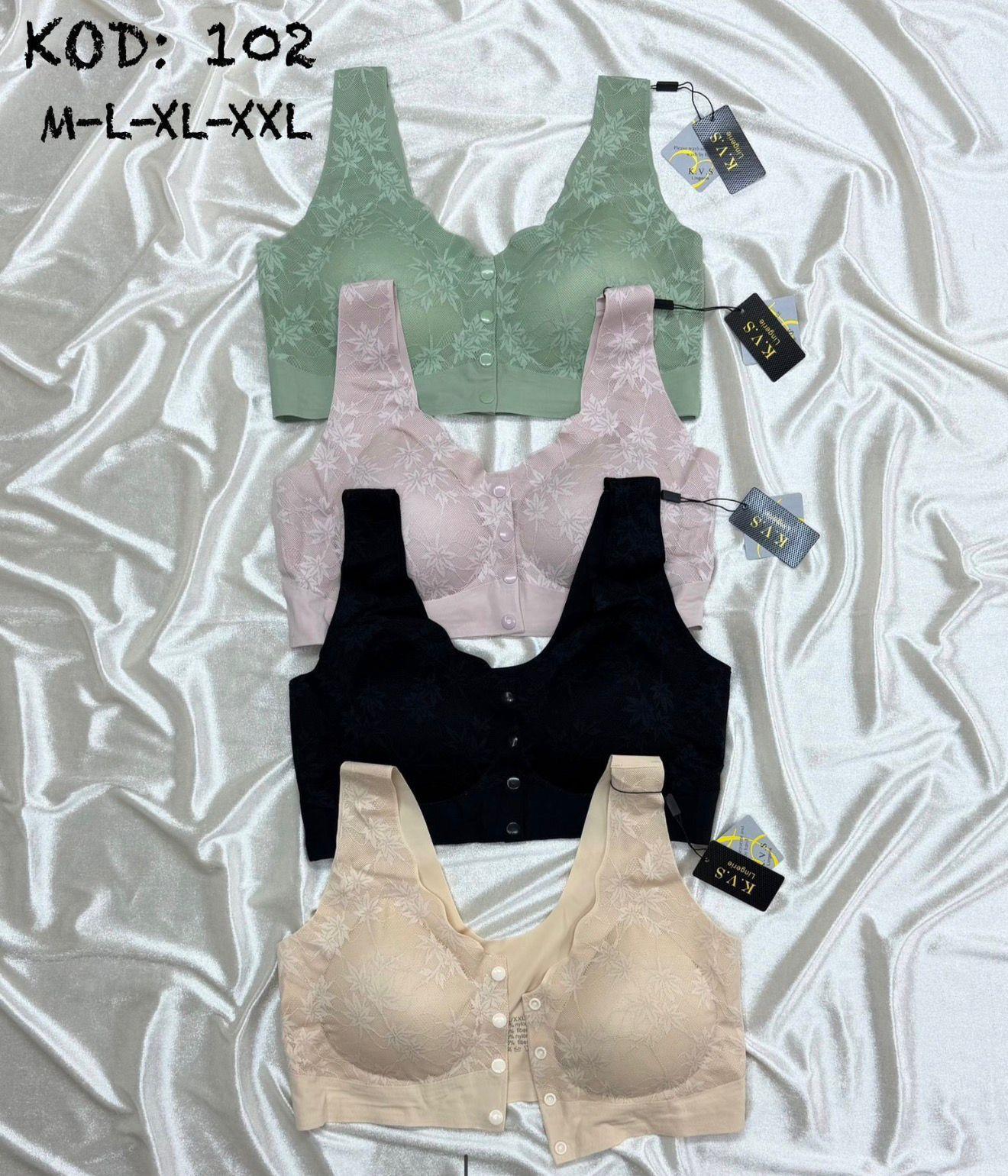 KVS Lazer Dantel Desen Düğmeli Büstiyer-102