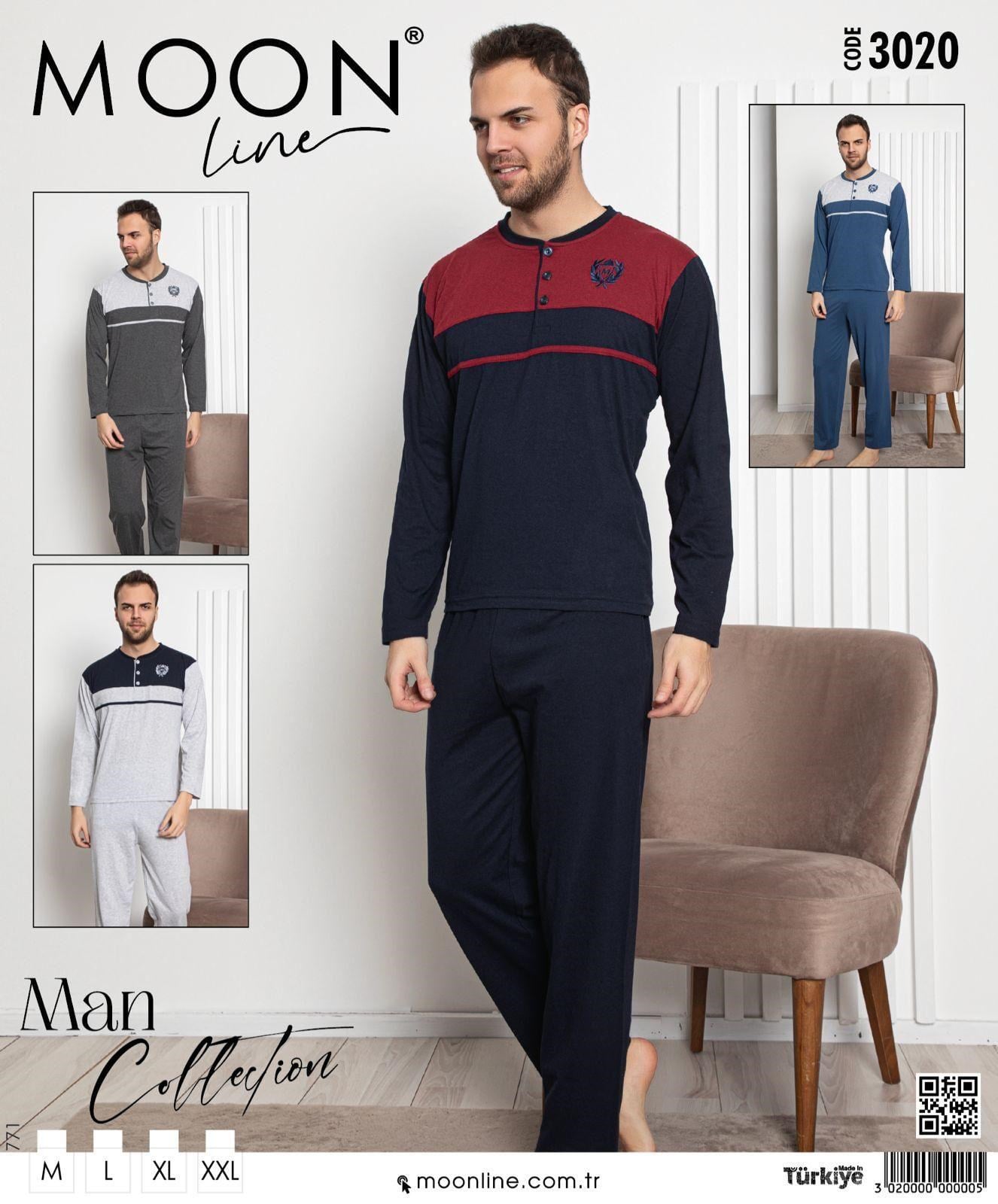 Monnlıne Erkek Pijama Takım-3020 antrasit