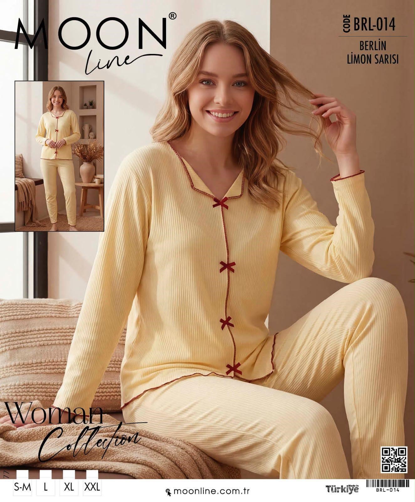 Moonlıne Berlin Pijama Takım-014 limon sarı