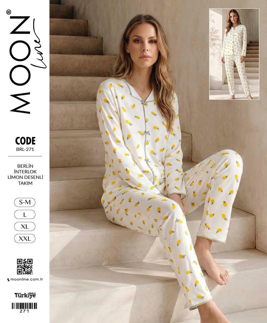 Moonlıne Berlin Pijama Takım-271-limon