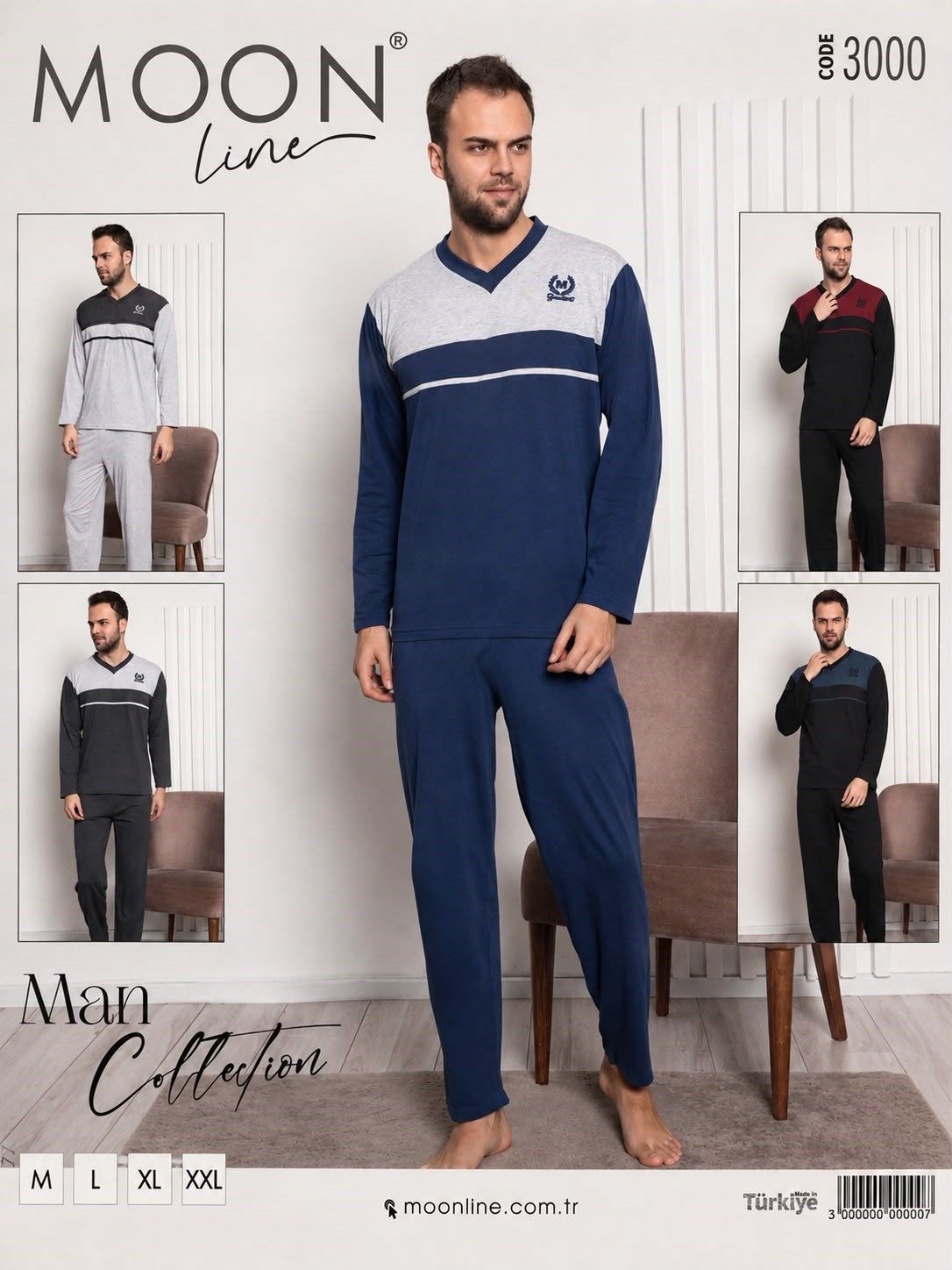 Moonlıne Erkek Uzun Kol Pijama Takım-3000