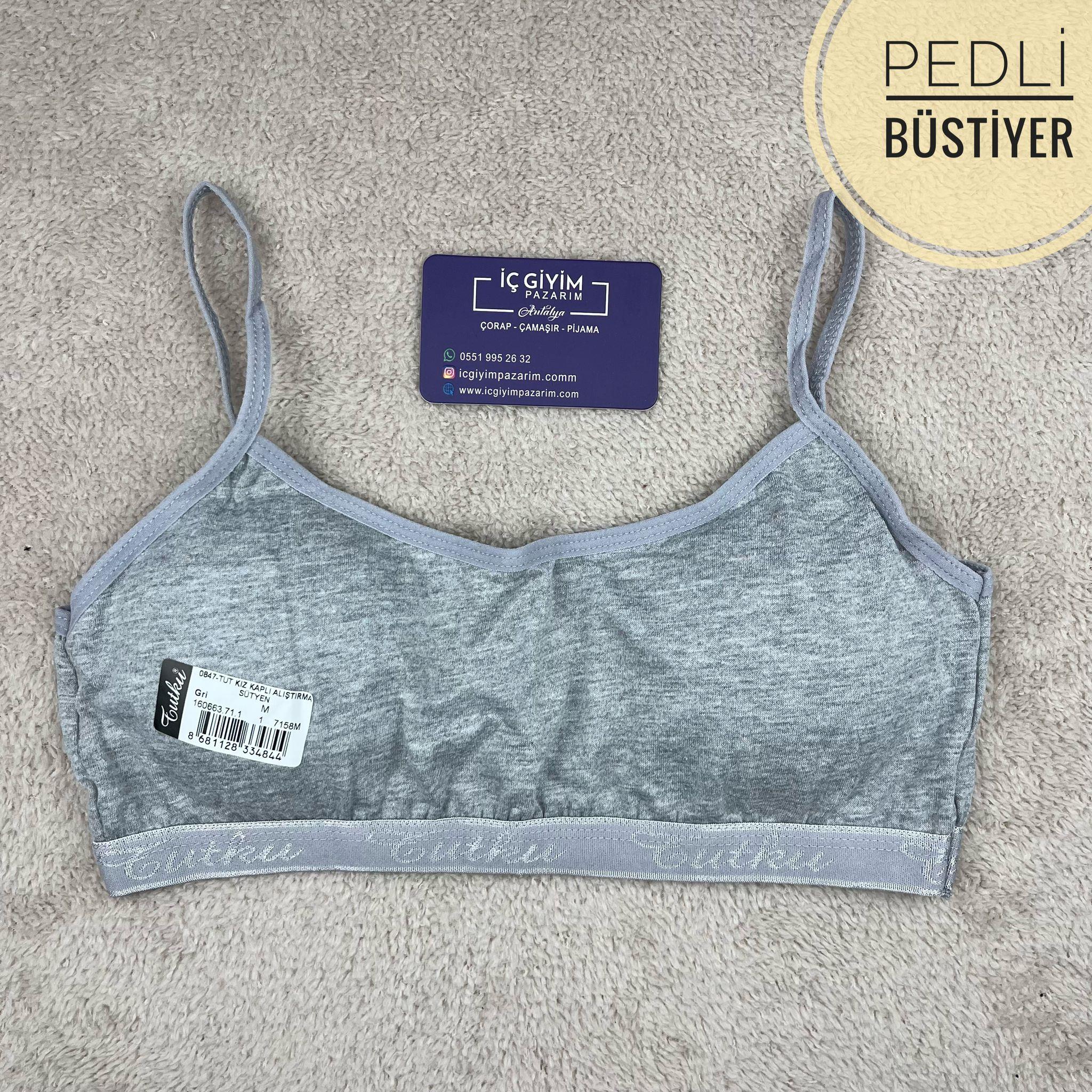 Pedli Büstiyer İp Askılı-Tutku-Gri