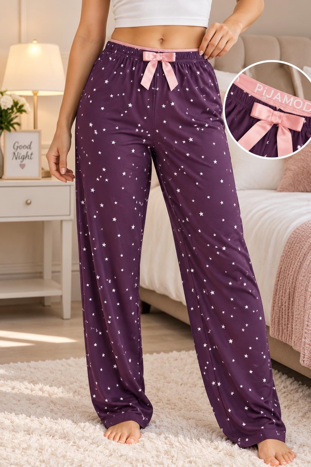Pijamoni Bayan Milan Pijama-mürdüm yıldız