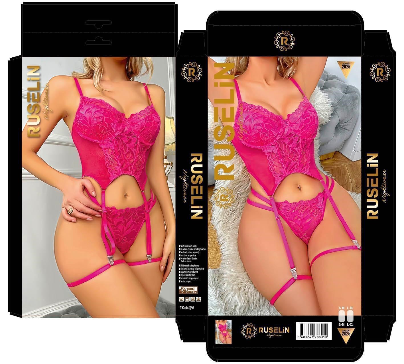 RUSELİN Fantazi Jartıer-2025 PEMBE