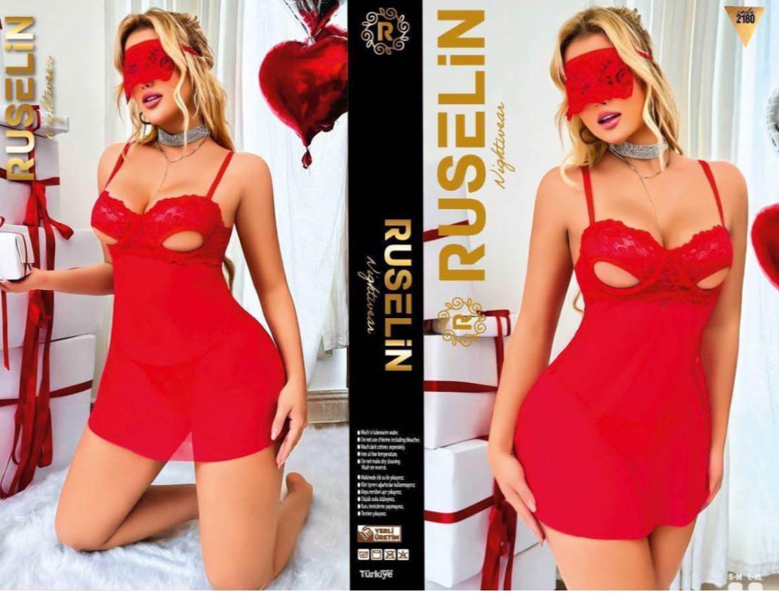 Ruselin Fantezi Gecelik-2180 KIRMIZI
