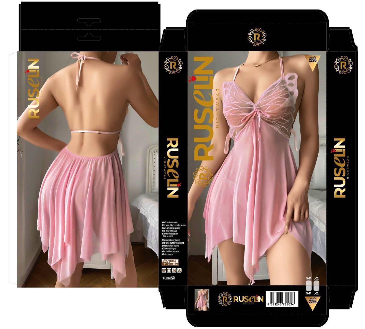 Ruselin Fantezi Gecelik-2296 pembe