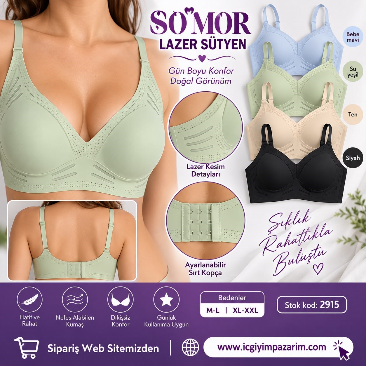 SO-MOR Lazer Sütyen-2915